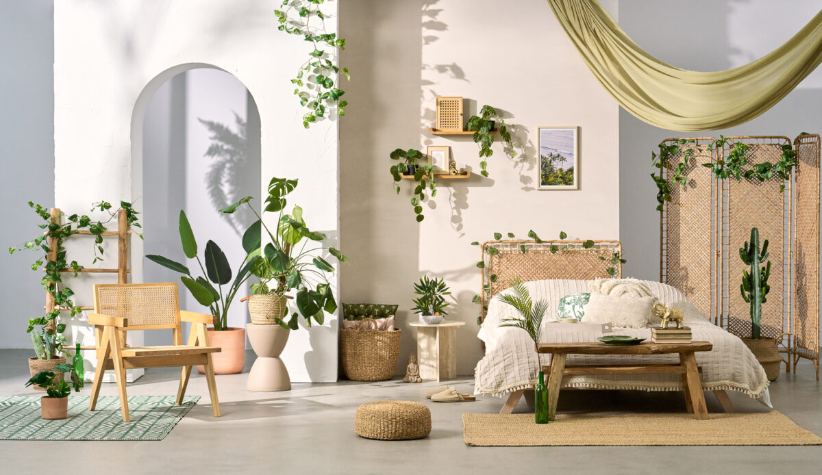 Sesja aranżacyjna Botanical Soul: przytulne wnętrze z naturalnymi elementami